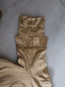 Golden Blouse with Ruffle Sleeves