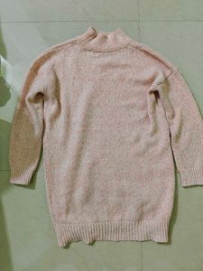 Korean Cozy Pink Mock Neck Sweater