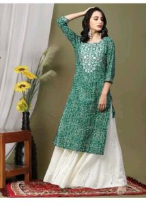 Elegant Green Printed Kurta