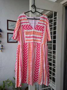 Vibrant Geometric Print Dress, Not worn