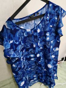 Blue sheer top