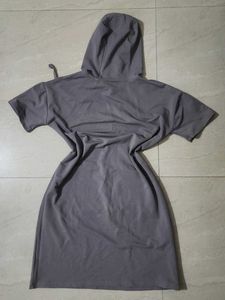 Grey Sporty Hoodie Dress