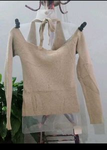 Beige Knit Cardigan