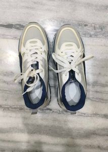 White &amp; Blue Athletic Sneakers