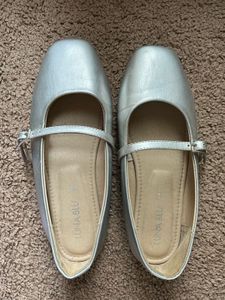 Elegant Silver Ballet Flats