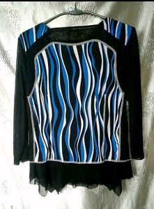 vintage Wave Pattern Top