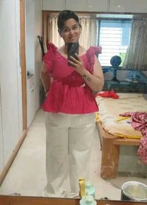 Pretty pink Ruffled Sleeve Top