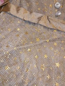 Golden Sparkling Star Print Gown