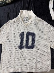 Mesh White Number 10 Top