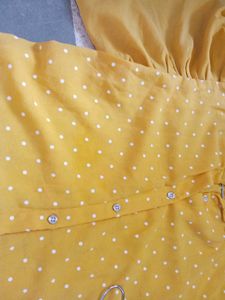 Yellow Polka Dot Puff Sleeve Blouse
