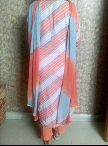 Cotton Striped Kurta Set with Dupatta