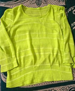 Lime Green Textured Top