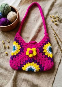 Handmade Crochet Flower Bag