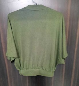 Olive Green Wrap Style Top