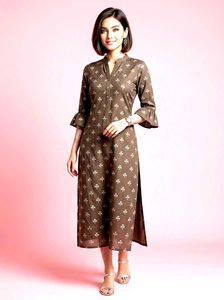 Unique Patterned Button-Up Kurti
