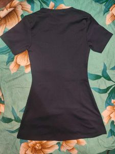 Shein Short Sleeves Flared Hem Mini A-Line Dress