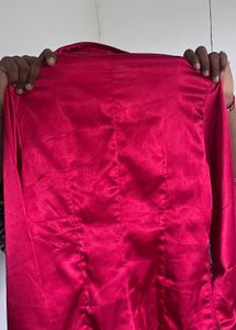 Satin Button-Up Shirt