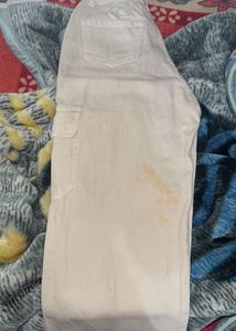 Beige Wide Leg Cargo Pants