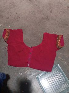 Embroidered Red Saree  with blause
