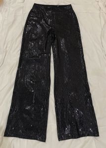 Sparkling Sequin Wide-Leg Pants