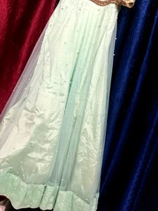 long floor length gown for party with dupatta