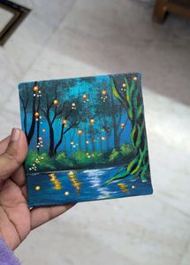 Enchanting Forest Night Painting