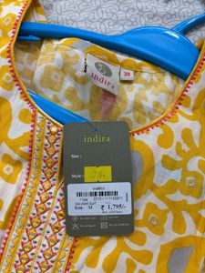 (With Tag)Yellow Block Print Kurta &amp; Pant