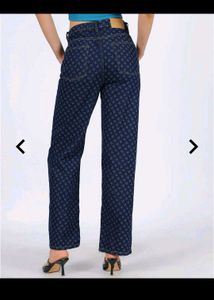 Chic Patterned Wide-Leg Jeans