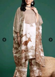 Animal Print Kaftan With Plazzo