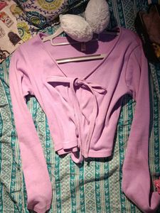 Lavender Tie-Front Top