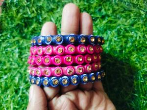 Sparkling Blue &amp; Pink Bangle Set