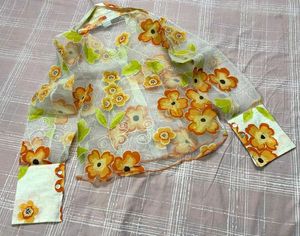 PINTERESTY ORGANZA FLORAL SHIRT