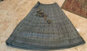 Elegant Grey Embroidered Lehenga Choli