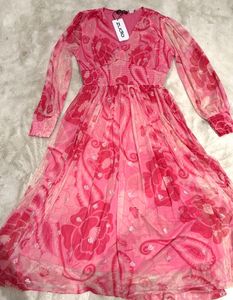 Pink Floral Maxi Dress