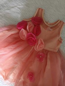Adorable Peach Party Dress for Girls
