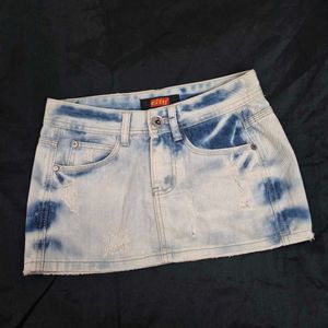 Distressed Denim micro Mini Skirt