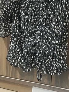 Chic Off-Shoulder Dalmatian Print Top