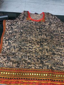 Latest Cotton Kurti With Embroidery And Mirror Wor