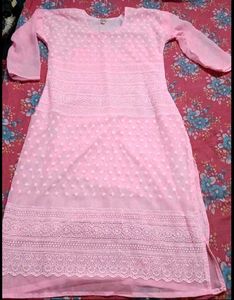 Beautiful Pink Chikankari Kurta