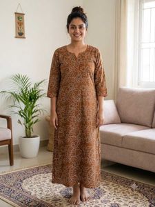 Comfortable Brown Printed Kurta