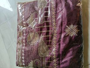 Embroidered Purple Fabric