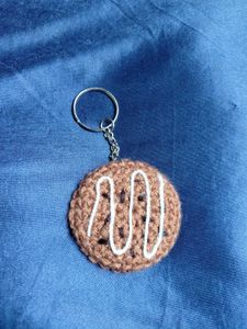 Crochet chocochip cookie bag charm and keychain
