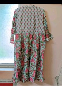 Light Blue Floral Print Kurta