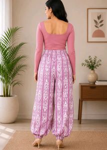 Patterned Pink Palazzo Pants