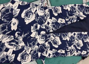 Navy Floral Print kurta