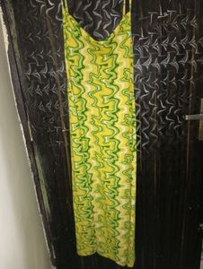 Yellow &amp; Green Swirl Maxi Dress