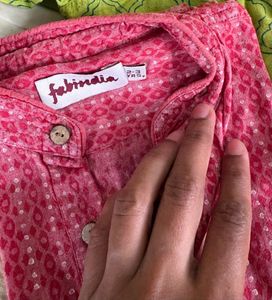 Fabindia Pink Printed Kurta