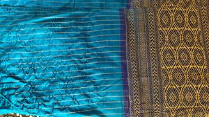Elegant Blue Silk Saree with Zari Border