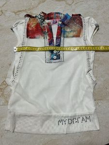 Unique White Embellished Top