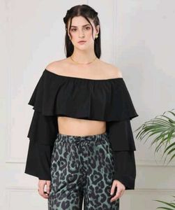 Chic Off-Shoulder Ruffle Crop Top